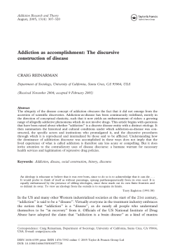 Addiction as accomplishment: The discursive
