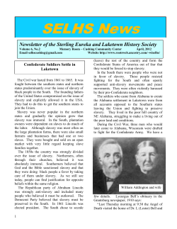 April 2012 SELHS News - RootsWeb