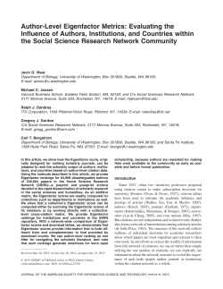 Author‐level Eigenfactor metrics: Evaluating the influence of authors