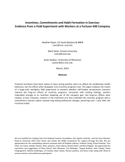 Incentives, Commitments and Habit Formation in Exercise