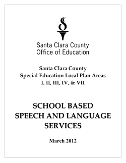 Speech Language Guidelines - Santa Clara County Office of