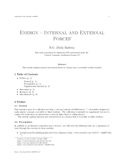 Energy Internal and External Forces