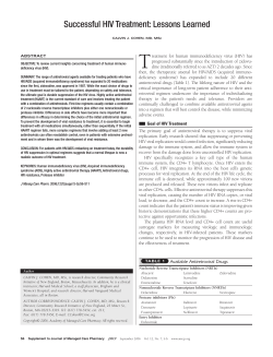 Successful HIV Treatment: Lessons Learned