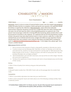 Form 3 Examination 1 1 - Charlotte Mason Institute
