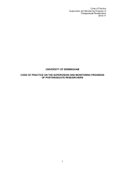 Code of Practice on Supervision and Monitoring Progress of