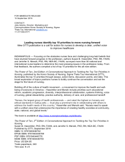 Leading nurses identify top 10 priorities to move