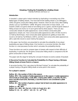 Streaking: Finding the Probability for a Batting Streak