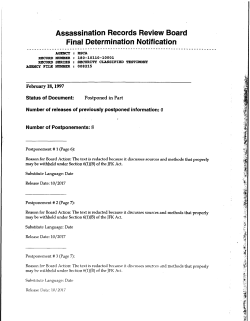 Boris Tarasoff HSCA Security Classified Testimony, 4-12-78