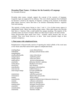 Rwandan Plant Names : Evidence for the Iconicity of Language