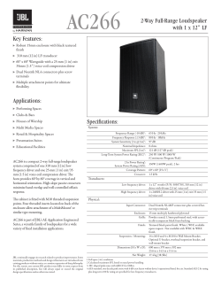 2-Way Full-Range Loudspeaker with 1 x 12" LF Specifications