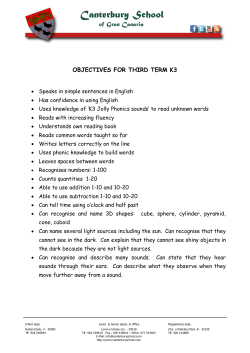 K3 3rd Term - Canterbury School