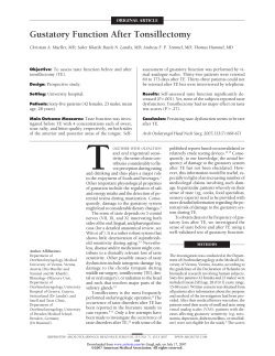 Gustatory Function After Tonsillectomy