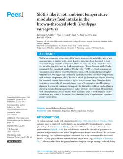 Sloths like it hot: ambient temperature modulates food intake