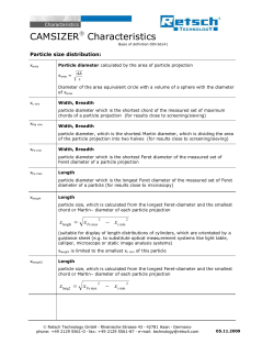CAMSIZER&reg; Characteristics
