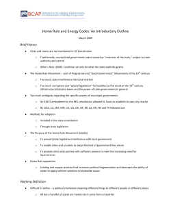 Home Rule and Energy Codes: An Introductory Outline