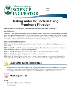 Testing Water for Bacteria Using Membrane Filtration
