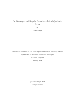 On Convergence of Singular Series for a Pair of Quadratic Forms