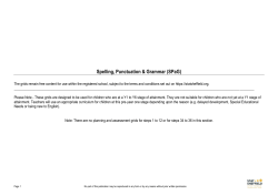 SPaG grids - Fox Hill Primary School