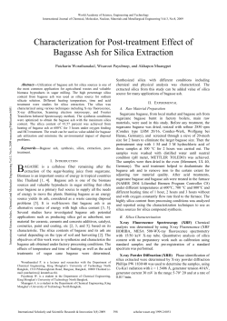 Characterization for Post-treatment Effect of Bagasse Ash for Silica