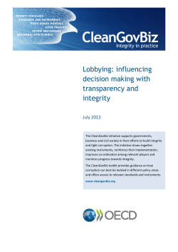 Lobbying: influencing decision making