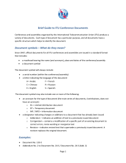 Brief Guide to ITU Conference Documents Document symbols