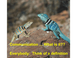 Communication &hellip; What is it?? Everybody: Think of a definition