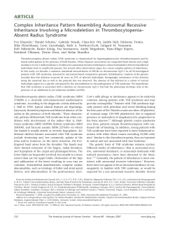 ARTICLE Complex Inheritance Pattern Resembling Autosomal