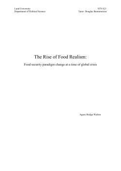 The Rise of Food Realism: - Lund University Publications