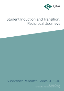 Student Induction and Transition: Reciprocal Journeys