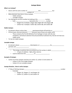 Isotope Notes