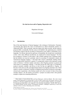 On what has been said in Tagalog: Reportative daw