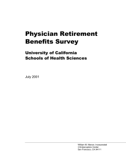 Physician Retirement Benefits Survey