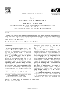 Electron transfer in photosystem I