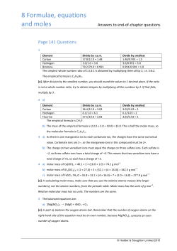 8 Formulae, equations and moles