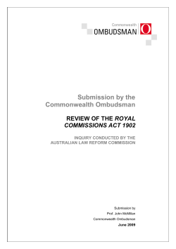 Submission&mdash;Review of the Royal Commisions ACT 1902
