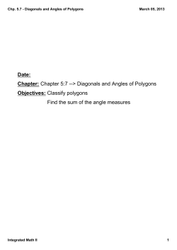 Diagonals and Angles of Polygons
