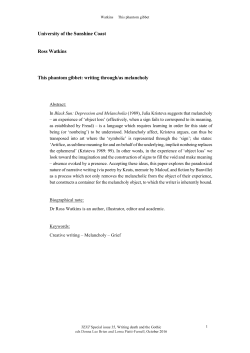writing through/as melancholy