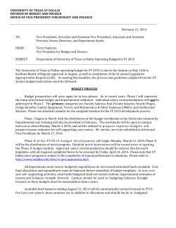 FY 15 Budget Guidelines - The University of Texas at Dallas