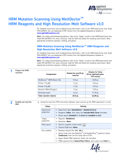 HRM Mutation Scanning Using MeltDoctor™ HRM Reagents and