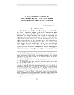 A "Blighted Area" of the Law: Why Eminent Domain Legislation Is