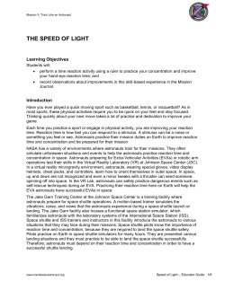 The Speed of Light - EG - Train Like An Astronaut