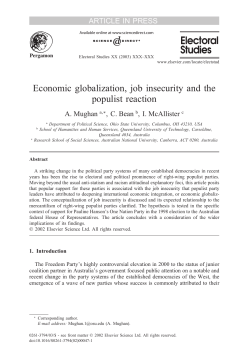 Economic globalization, job insecurity and the populist reaction