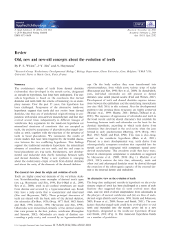 Review Old, new and new-old concepts about the evolution of