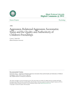 Aggression, Relational Aggression, Sociometric Status and the