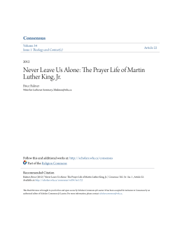 Never Leave Us Alone: The Prayer Life of Martin Luther King, Jr.