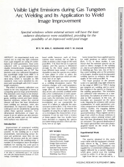 Visible Light Emissions during Gas Tungsten Arc Welding and Its