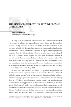 the generic biothreat, or, how we became unprepared