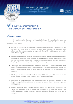 thinking about the future: the value of scenario