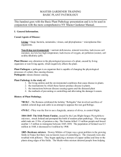 Basic Plant Pathology Handout - Cornell`s Plant Disease Diagnostic