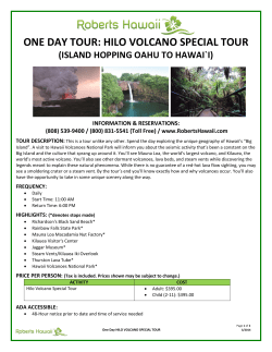 one day tour: hilo volcano special tour